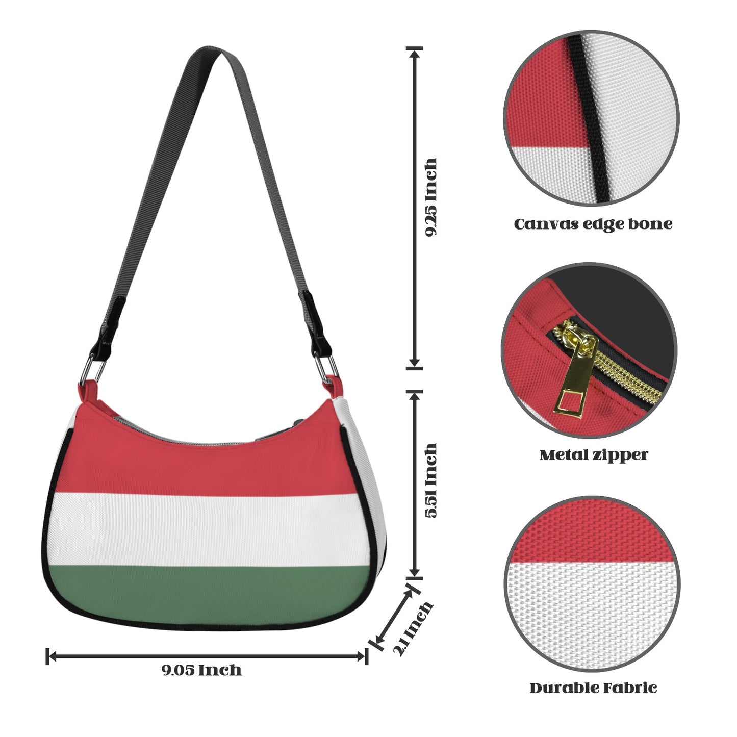 Hungary Flag Inspired Women's Shoulder Bag