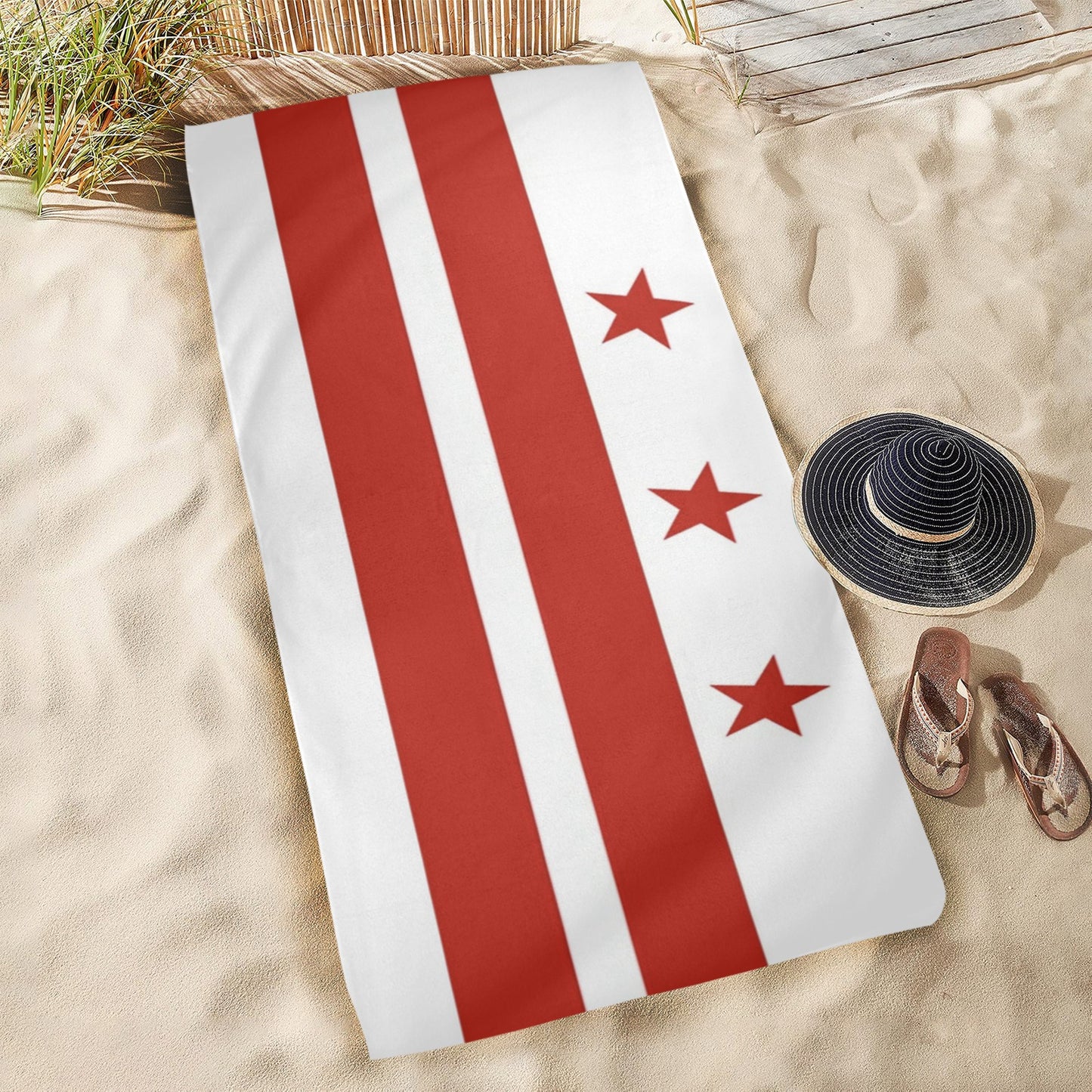 Washington DC Flag Beach Towel 31"x71" (Made in USA)