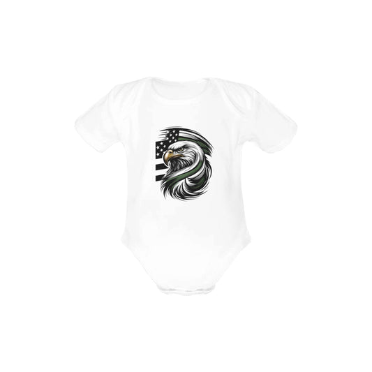 Thin Green Line Eagle Baby Short Sleeve Unisex Bodysuits（Made in USA）