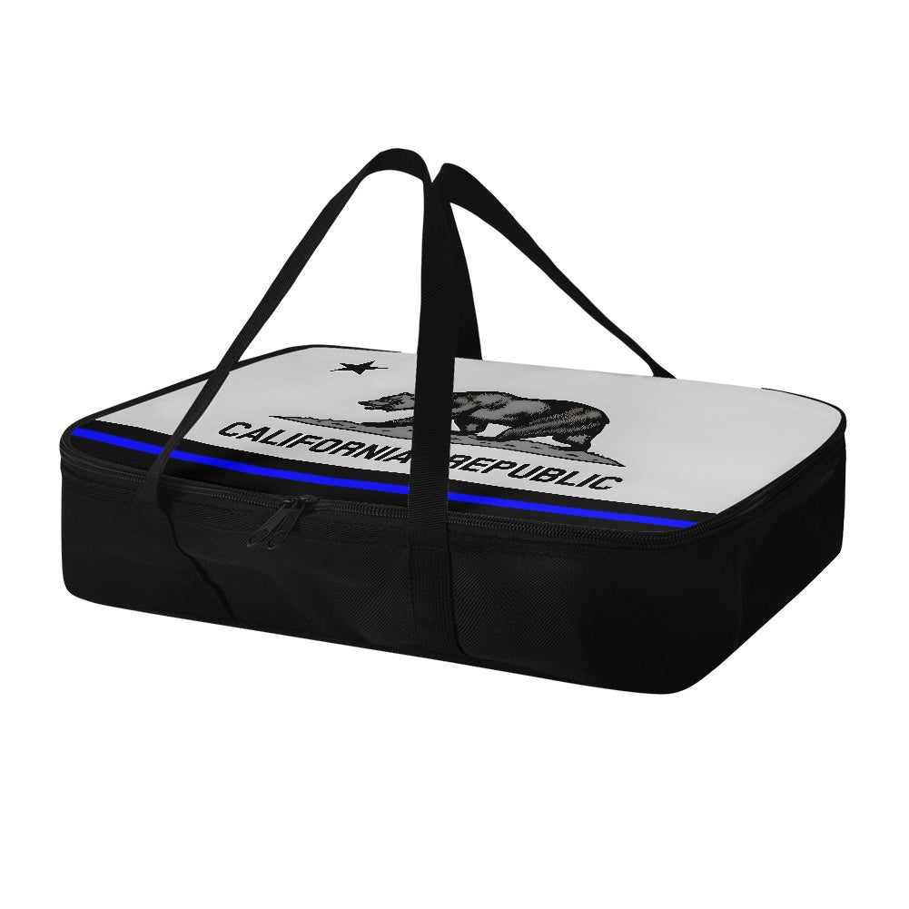 Thin Blue Line California  Flag Inspired Insulated Casserole Carrier – Durable Hot & Cold Food Bag