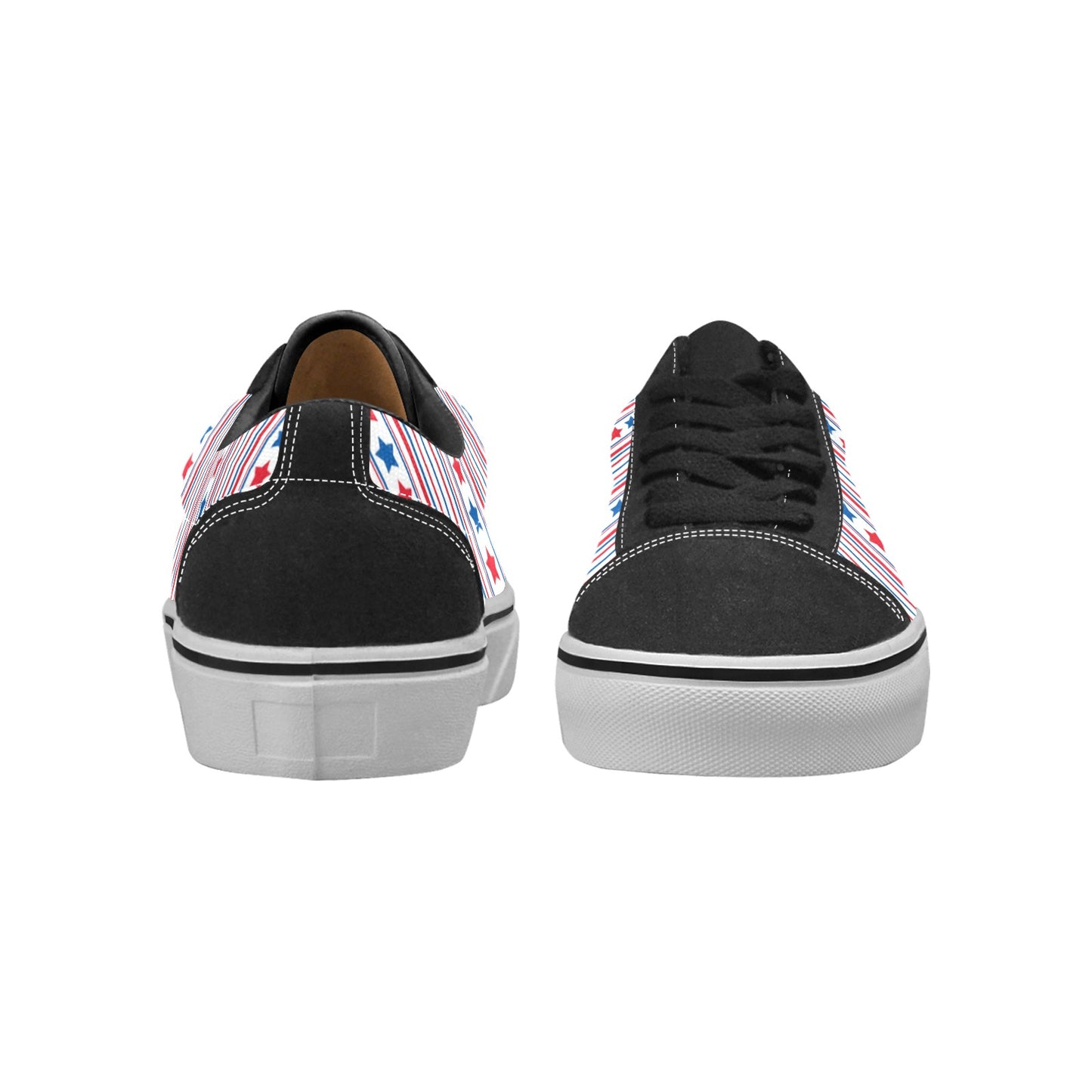 USA/American Flag Inspired Stars & Stripes Pattern Women's Lace-Up Canvas Shoes