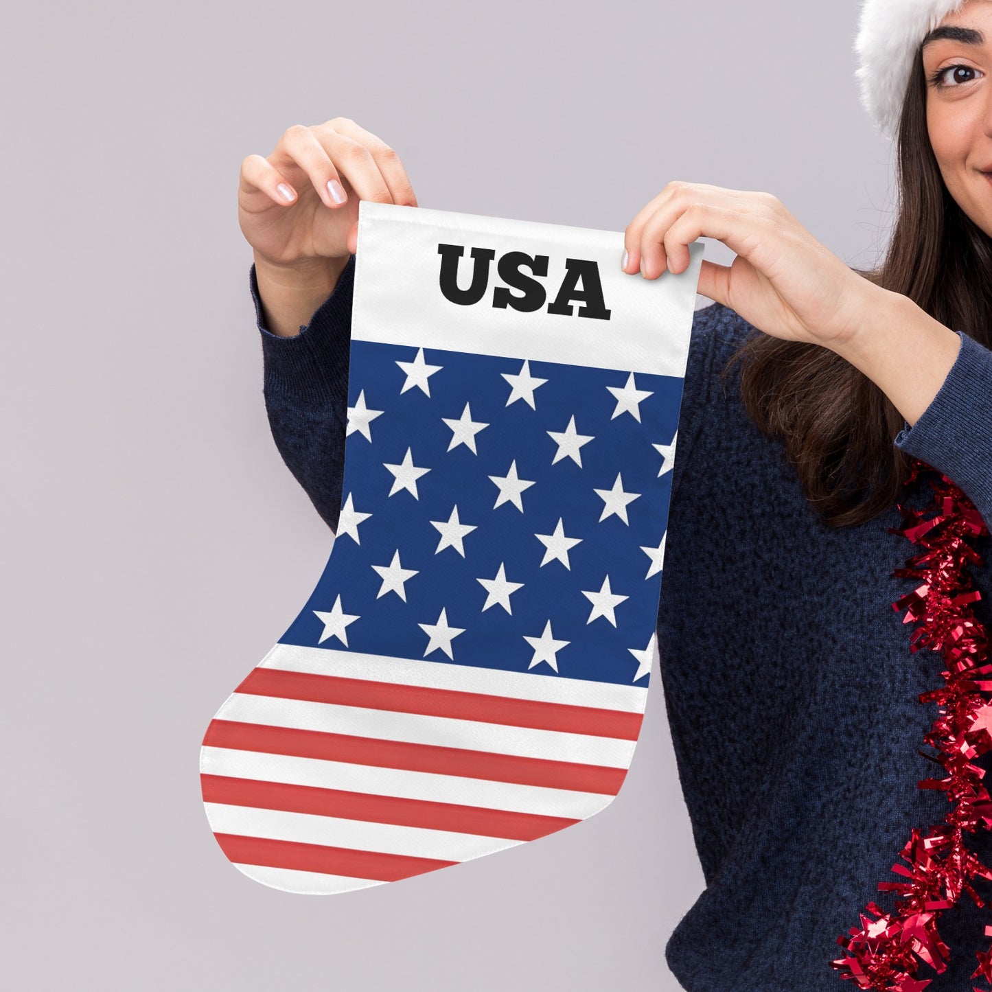 USA/American Flag Christmas Stocking(Made in USA)