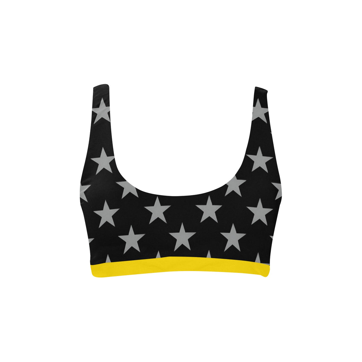 Thin Gold Line Flag Inspired Sport Bikini Top