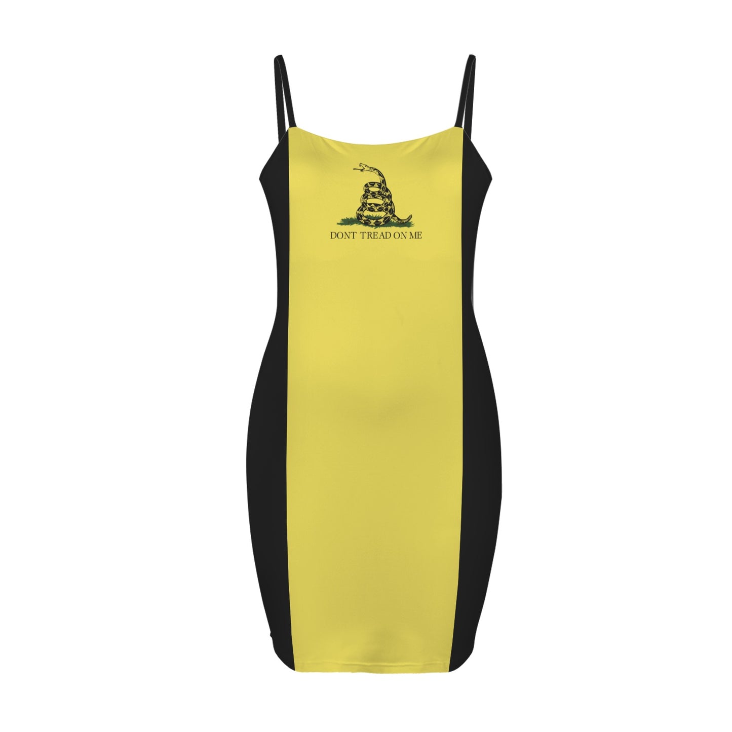 Gadsden Flag Inspired Backless Spaghetti Strap Bodycon Dress