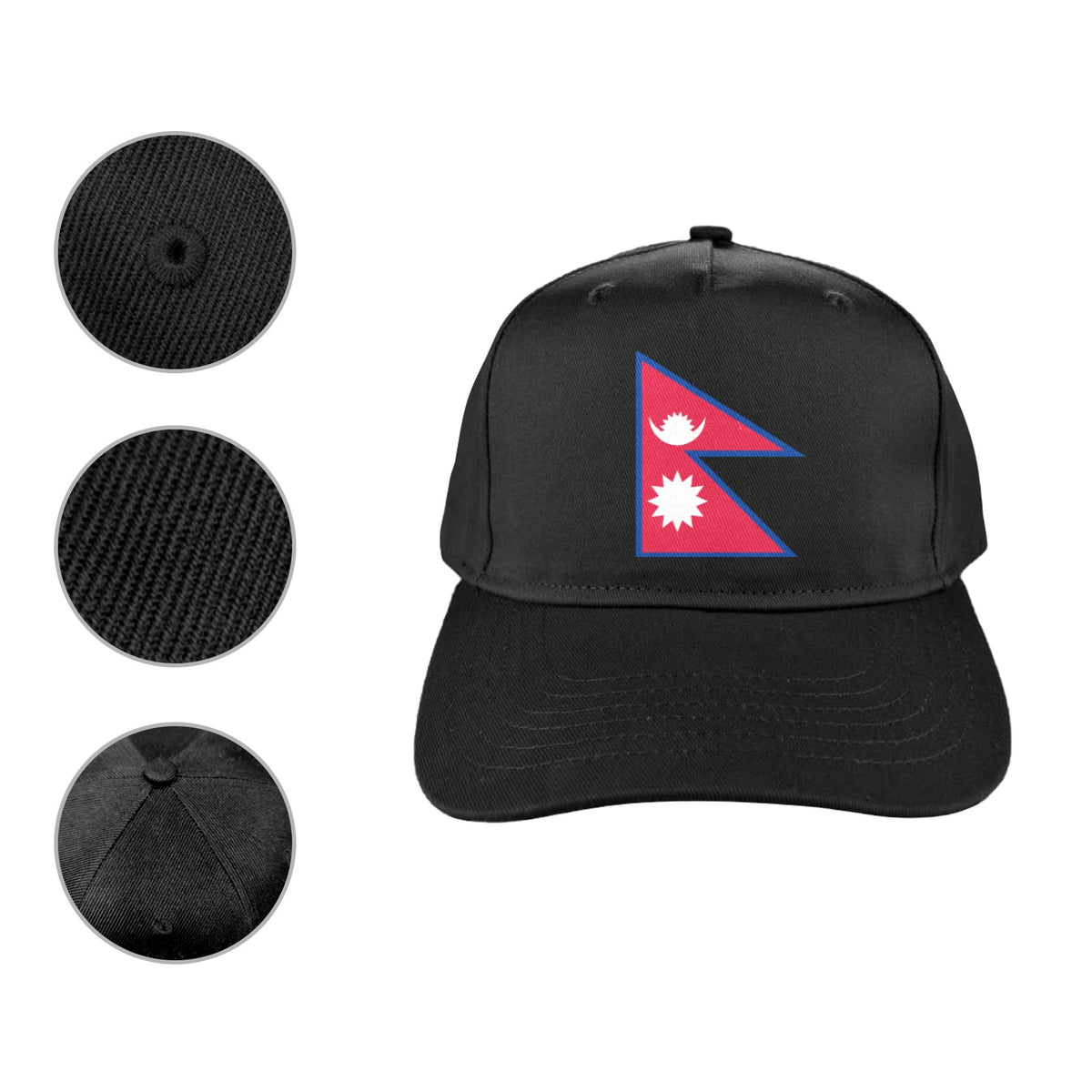 Nepal Flag Inspired Baseball Cap | Printed in the USA
