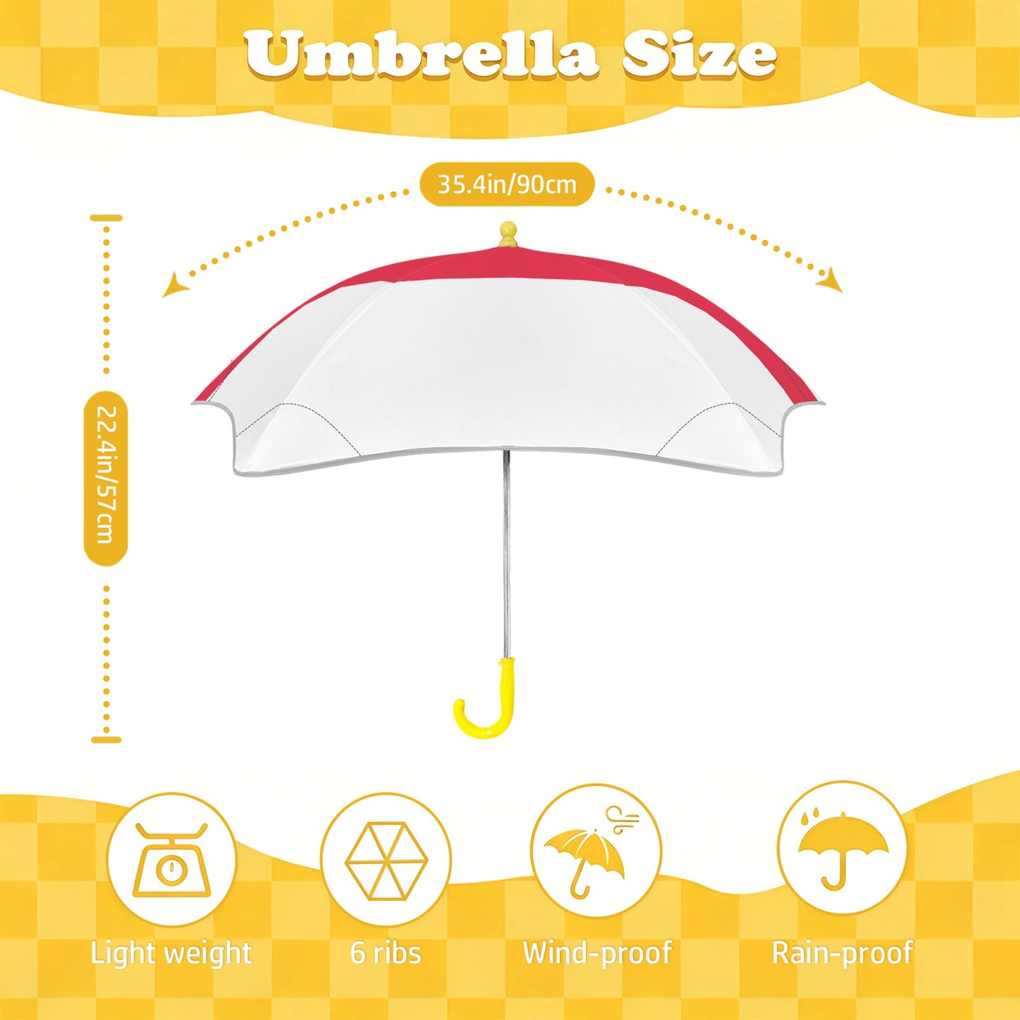 Washington DC Flag Inspired Kids Safe Round Corner Umbrella