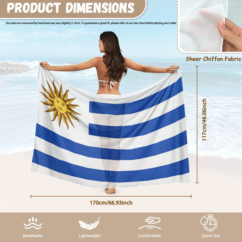 Uruguay Flag Inspired Bikini Cover-Up