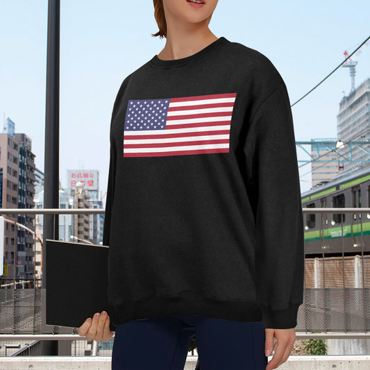 USA/Americna Flag Unisex Fleece Sweatshirt (Made in the USA)