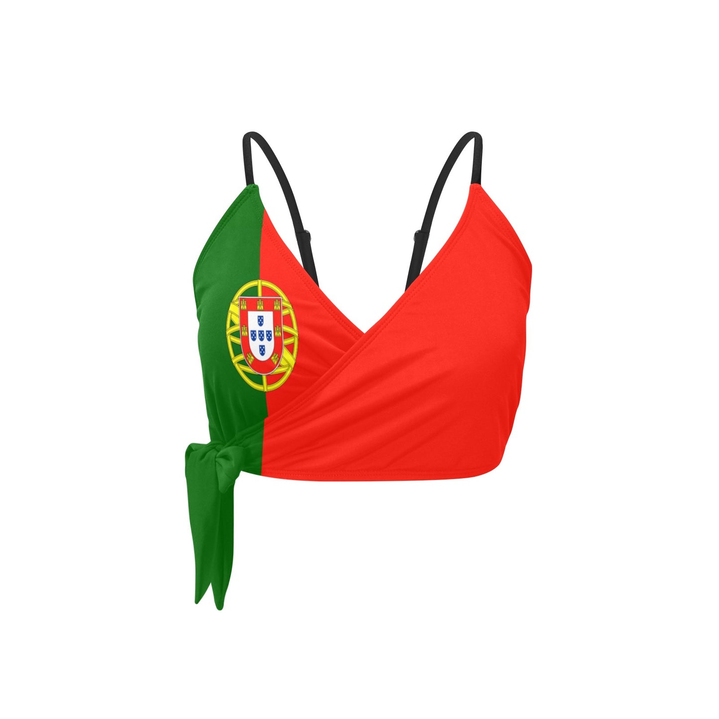 Portugal Flag Inspired Knot Side Bikini Top