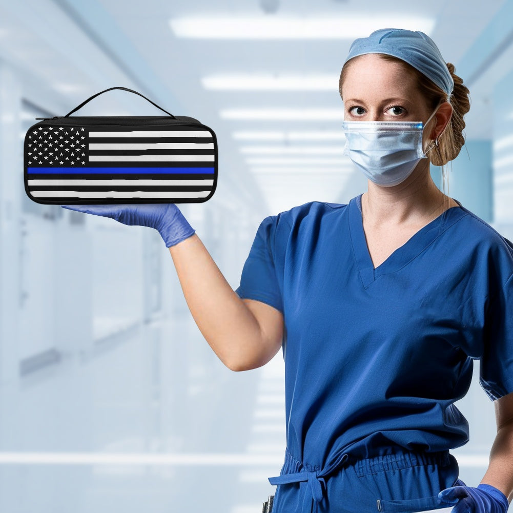 Thin Blue Line Flag Inspired Stethoscope Storage Bag