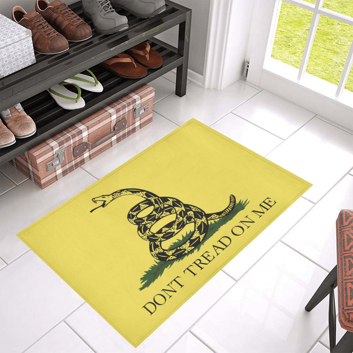 Gadsden Flag Inspired Doormat 30" x 18" (Sponge Material)