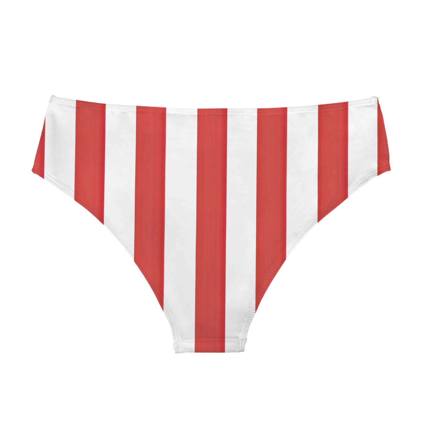 USA/American Flag Inspired Stripes Style-2 High-Waisted Bikini Bottom