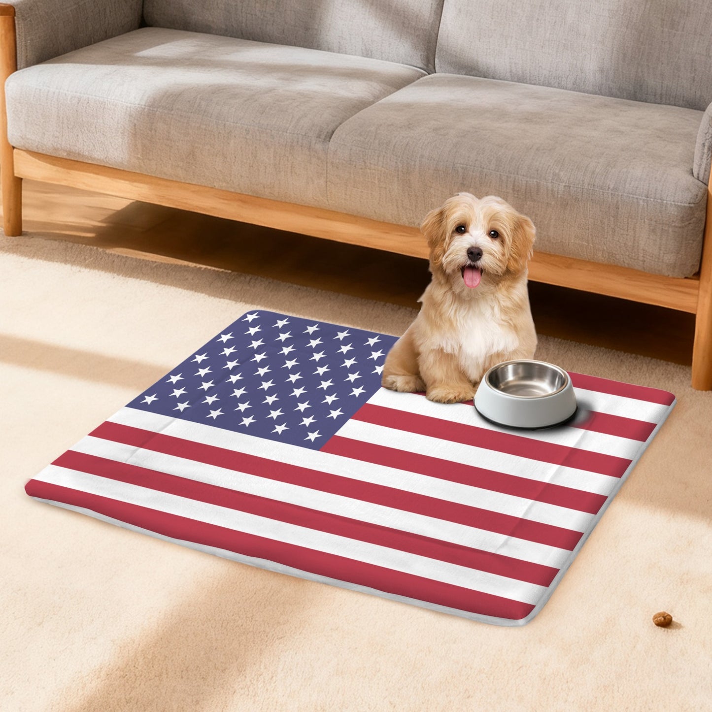 USA/American Flag Inspired Pet Mat 25x18inch (Made in the USA)
