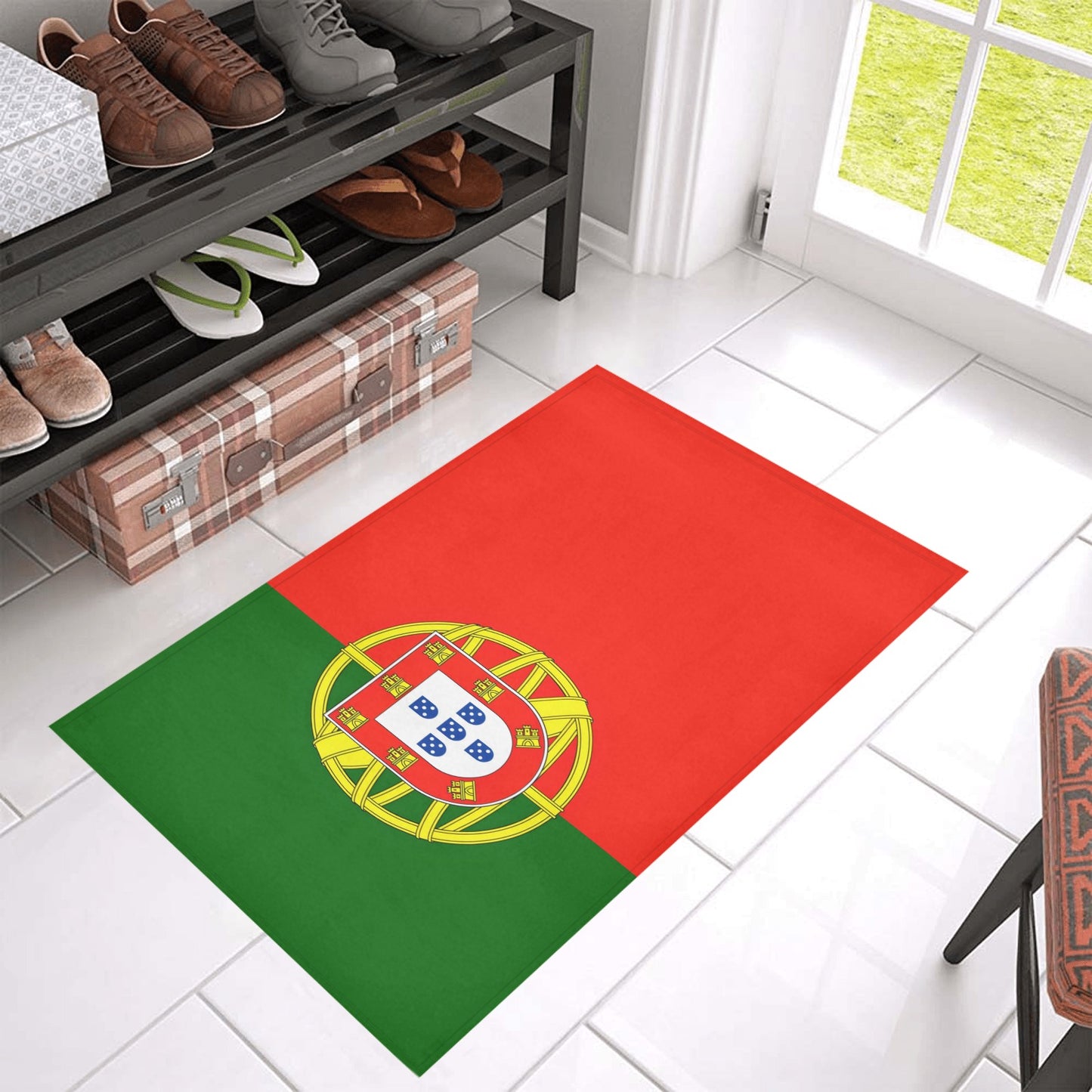 Portugal Flag Inspired Doormat 30" x 18" (Sponge Material)