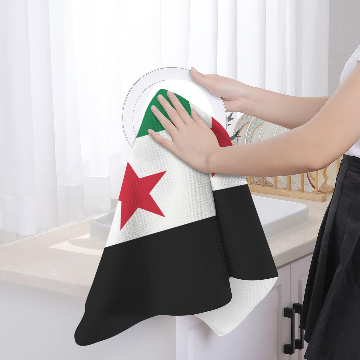 Syria Flag Inspired Kitchen Towel 40X60cm (Pack of 2) | Printed In the USA