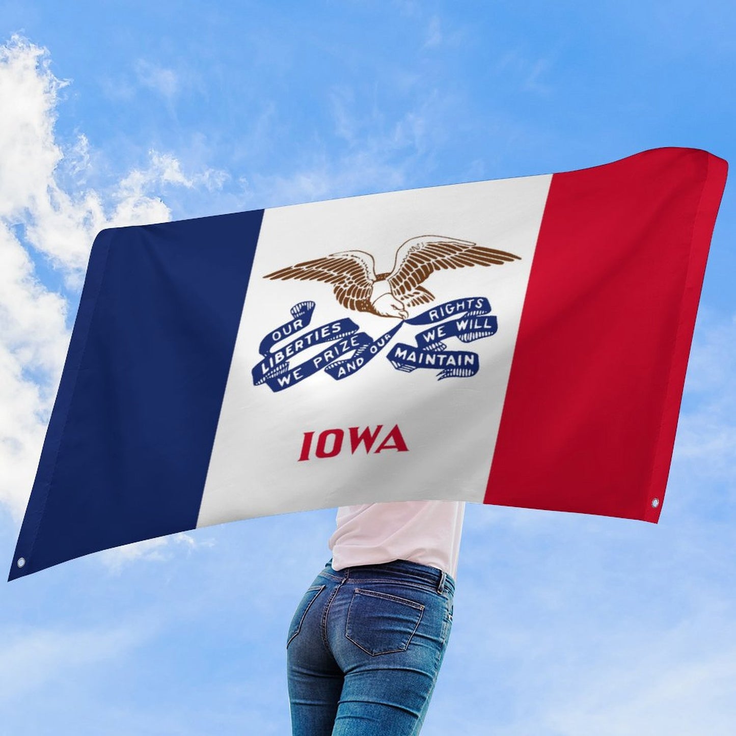Iowa Flag Inspired Wall Mount Flag with Four Grommets (35x59 in)
