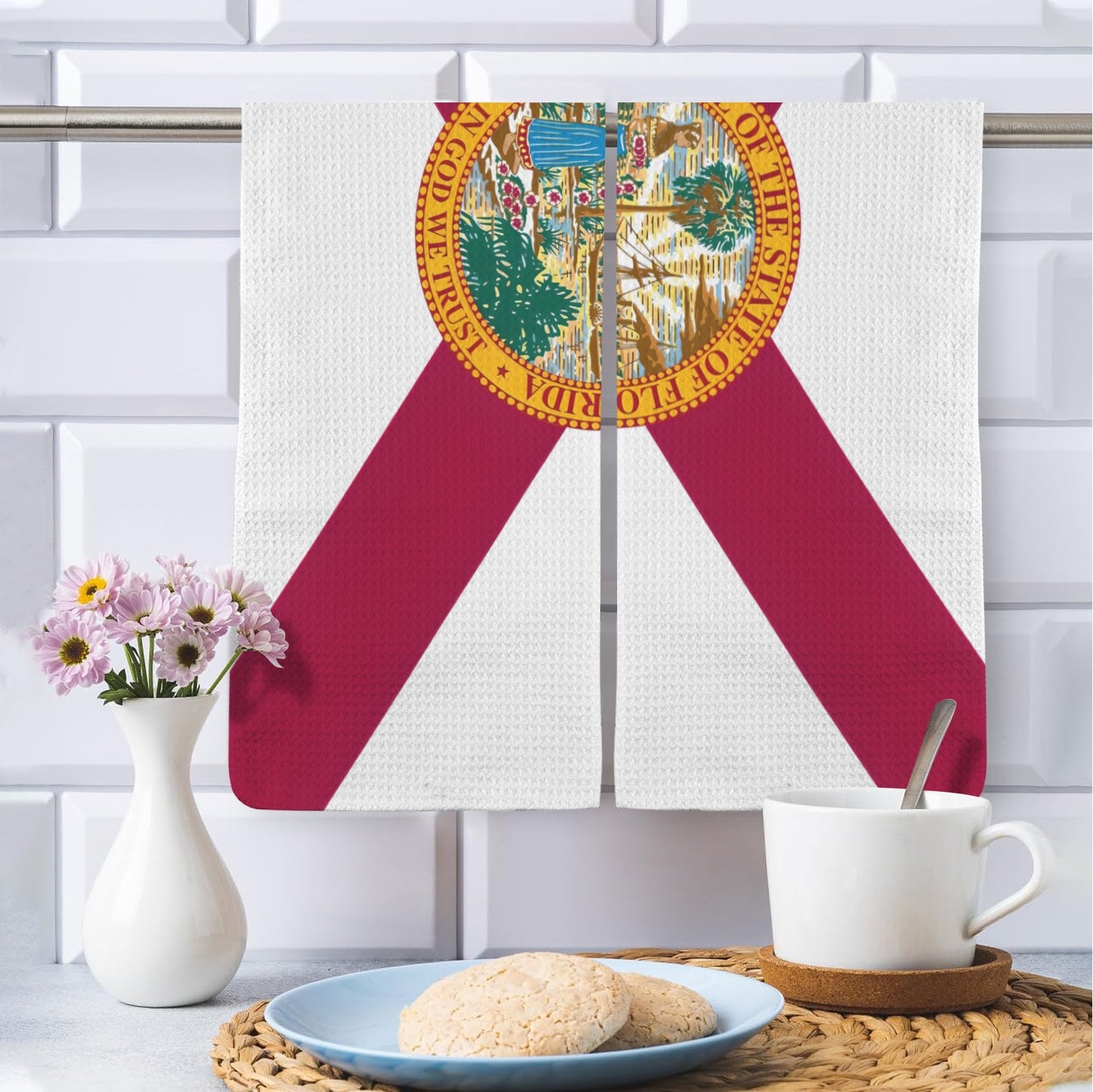 Florida Flag Inspired Kitchen Towel 40X60cm (Pack of 2) (Made in the USA)