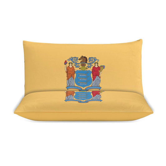 New Jersey Flag Inspired 3-Piece Bedding Set (1 Duvet Cover + 2 Pillow Shams) – 102"×90"