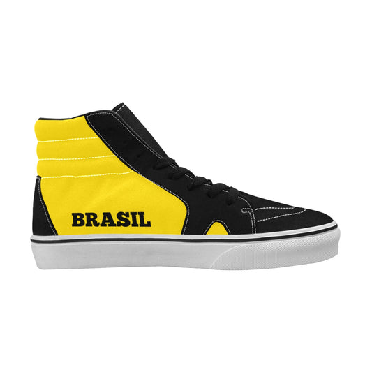 Brazil Flag Inspired Men's High Top Canvas Shoes