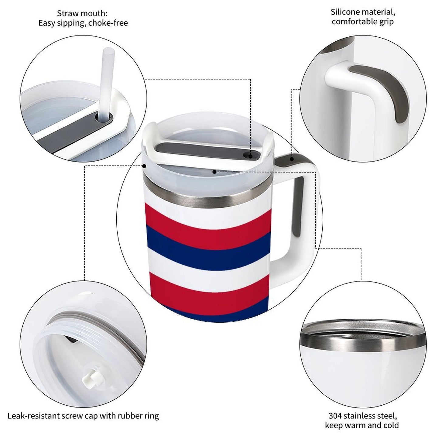 40 oz Stainless Steel Tumbler with Hawaii State Flag Design - Made in USA