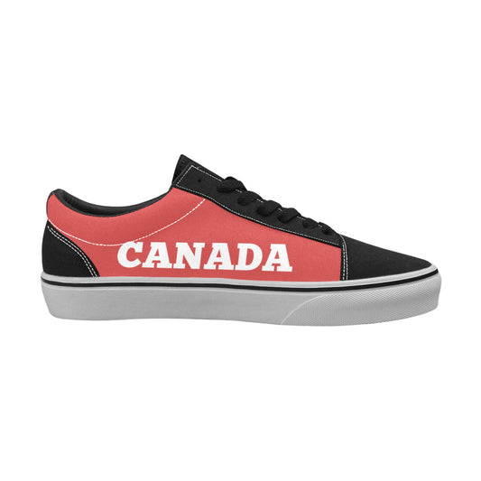 Canada Flag Inspired Women's Lace-Up Canvas Shoes