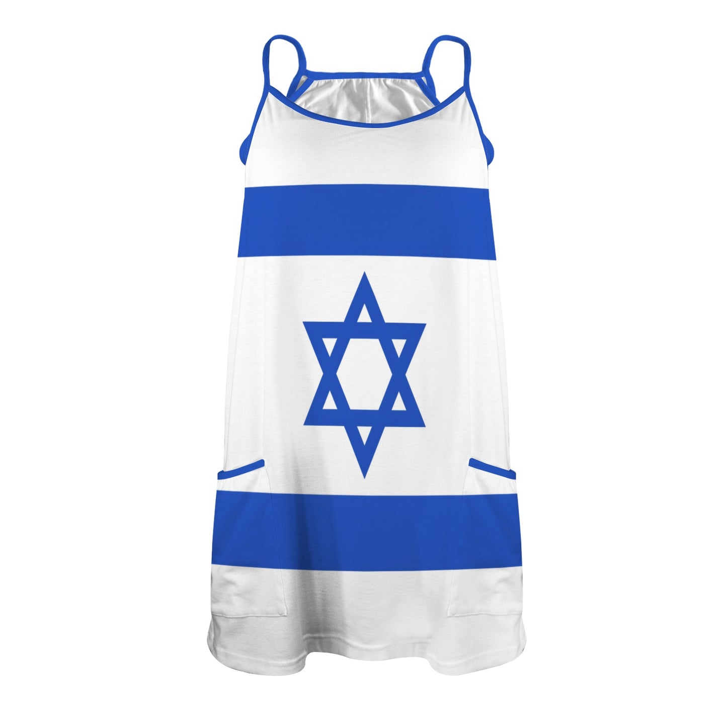 Israel Flag Inspired Women's Double-Layered Camisole Dress