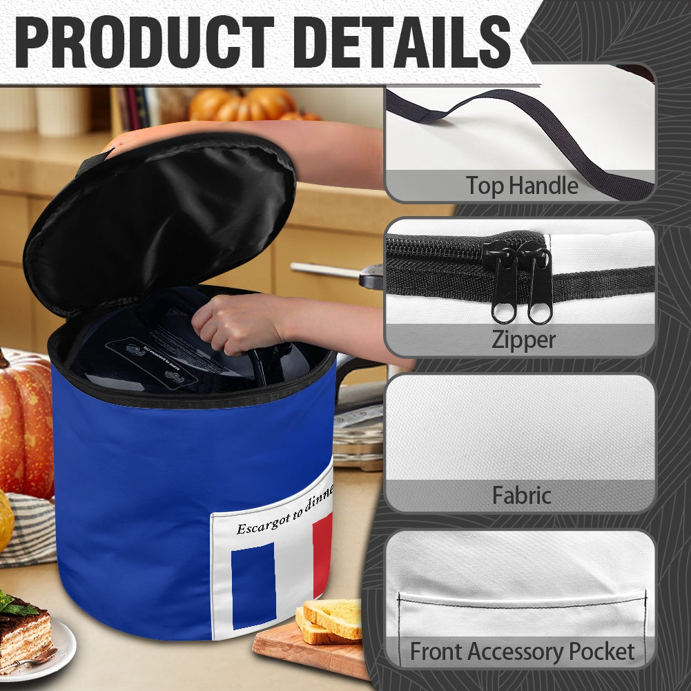 France Flag Inspired "Escargot to dinner!" Electric Pressure Cooker Insulation Bag