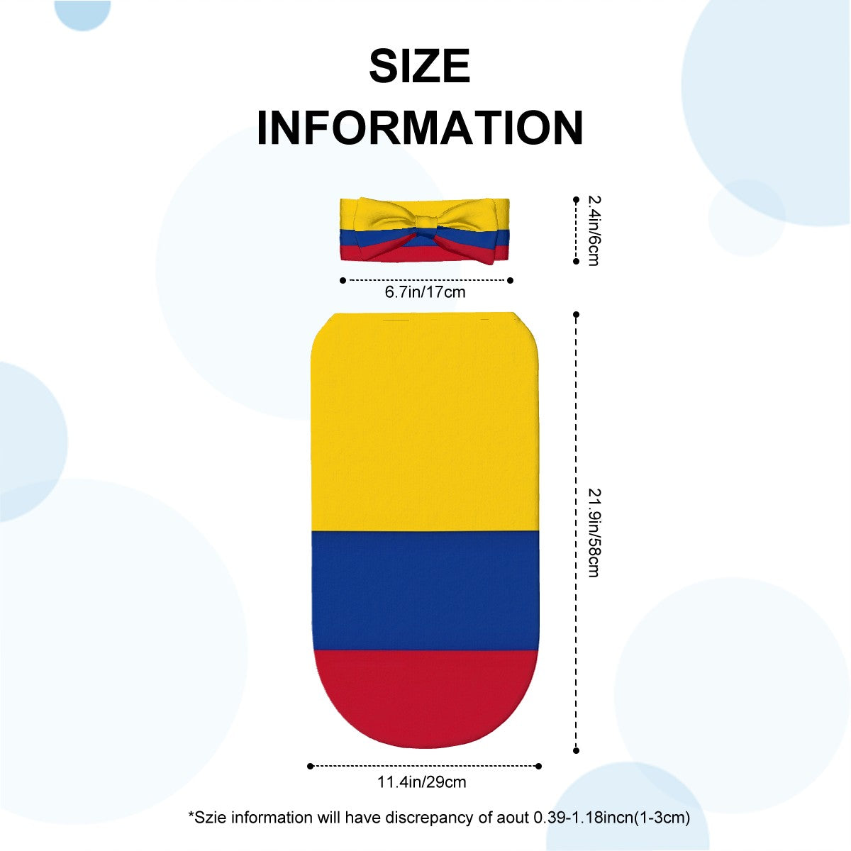 Colombia Flag Inspired Baby Swaddle Sack with Baby Headband