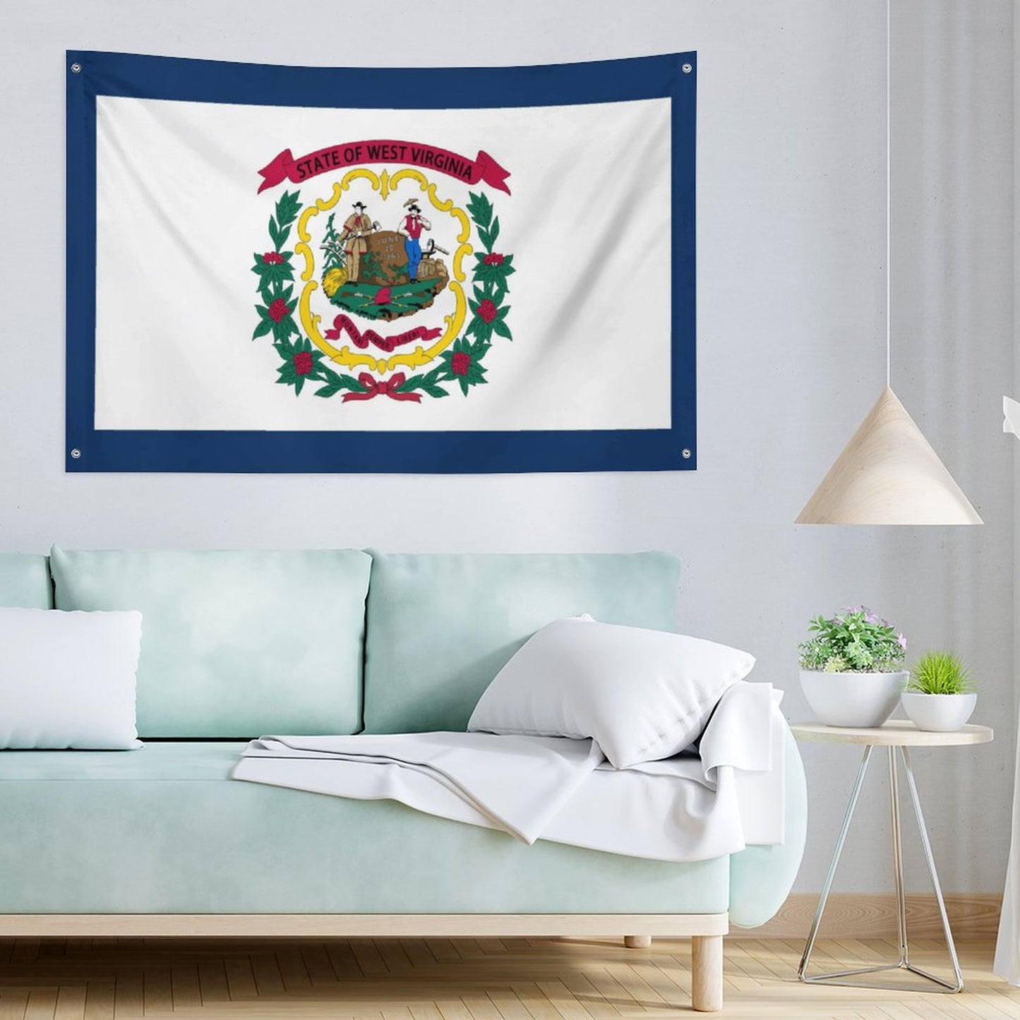 West Virginia Flag Inspired Wall Mount Flag with Four Grommets (35x59 in)