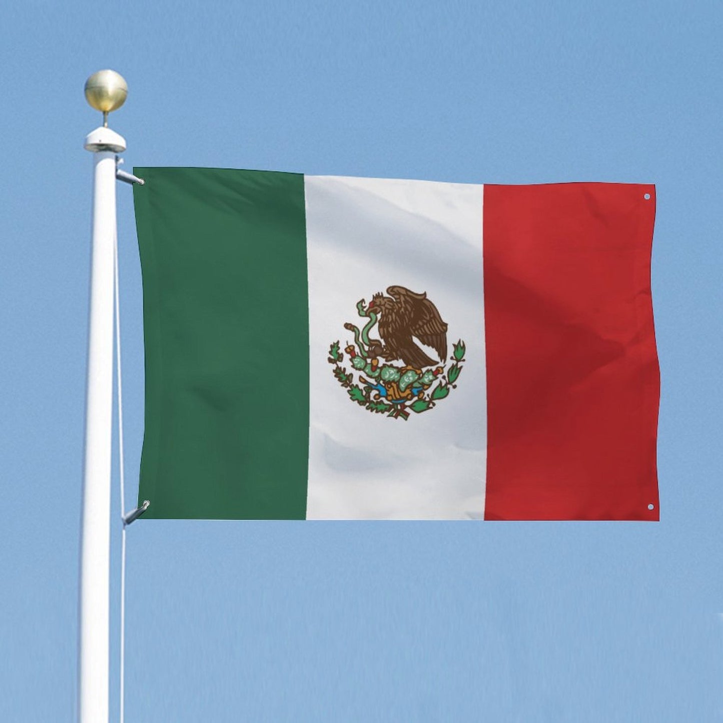 Mexico Flag Inspired Wall Mount Flag with Four Grommets (35x59 in)