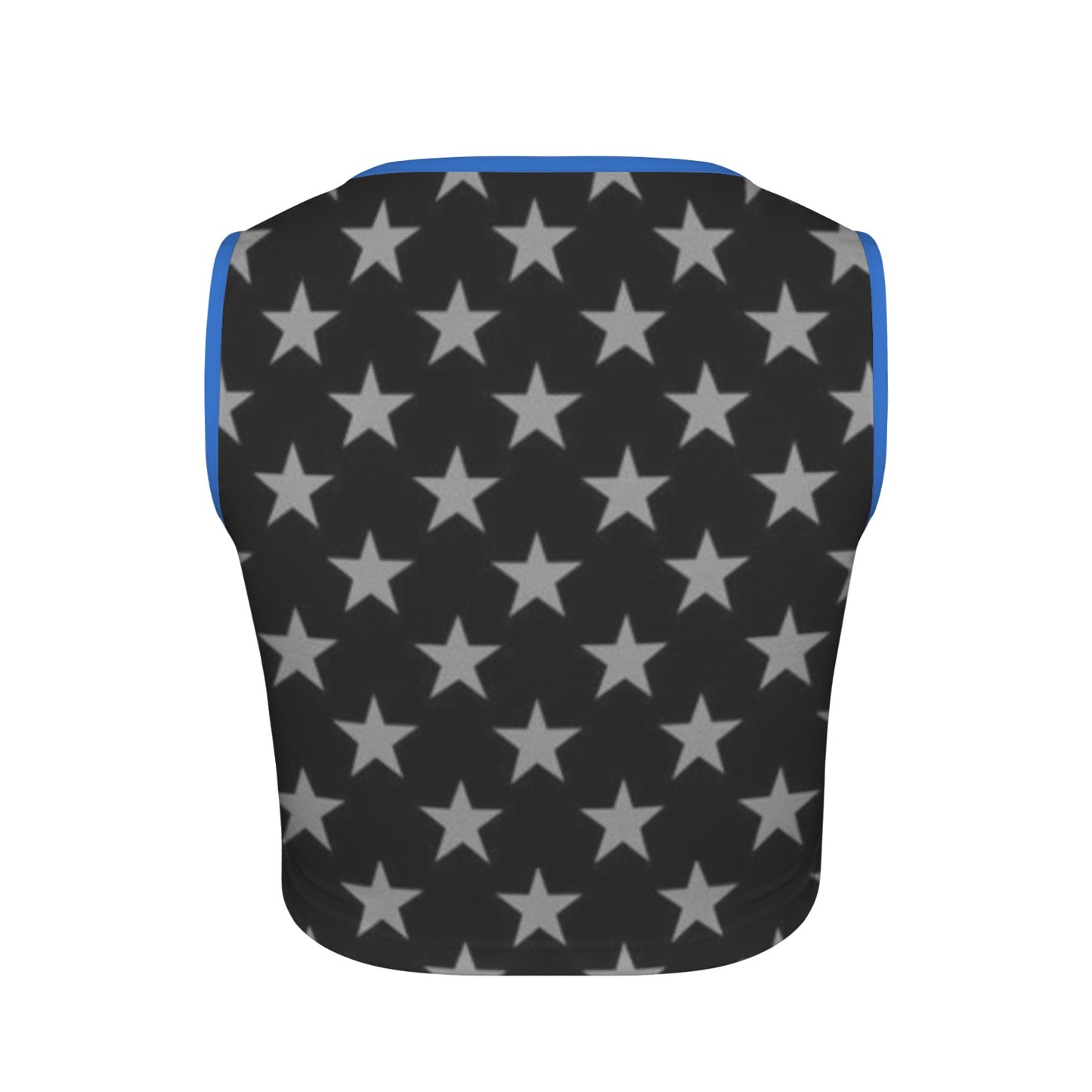 Thin Blue Line Flag Inspired Snake Square Neck Crop Tank Tops