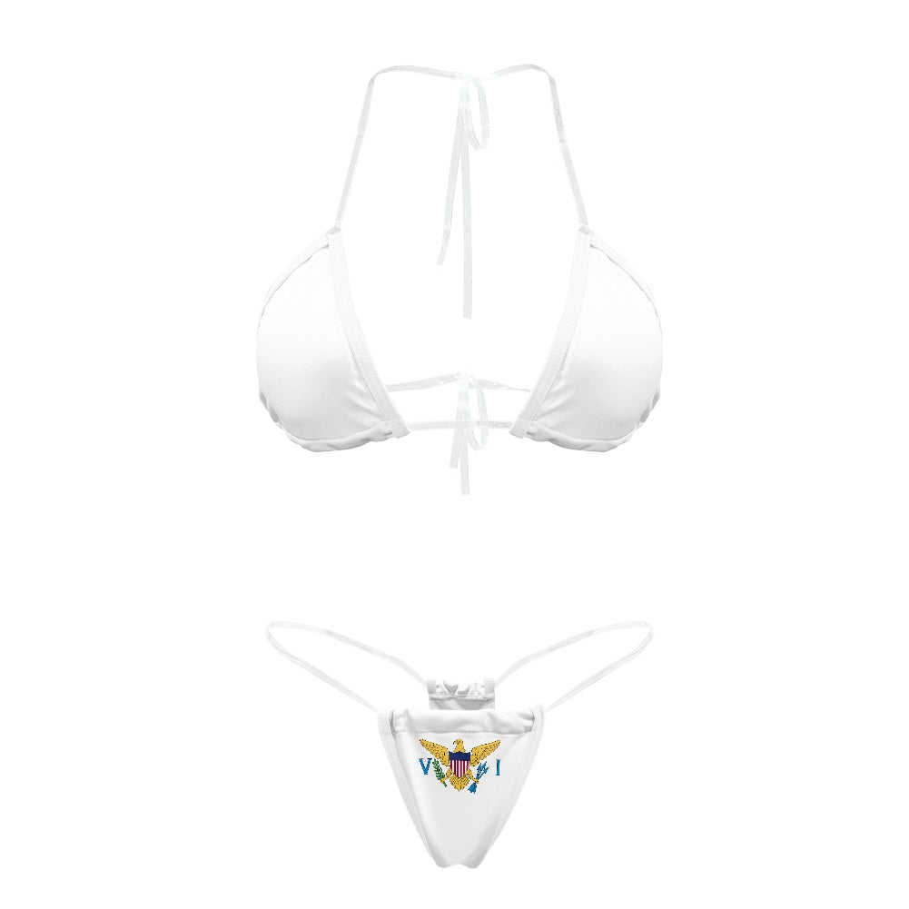 Virgin Islands (US) Flag Inspired Transparent String Bikini