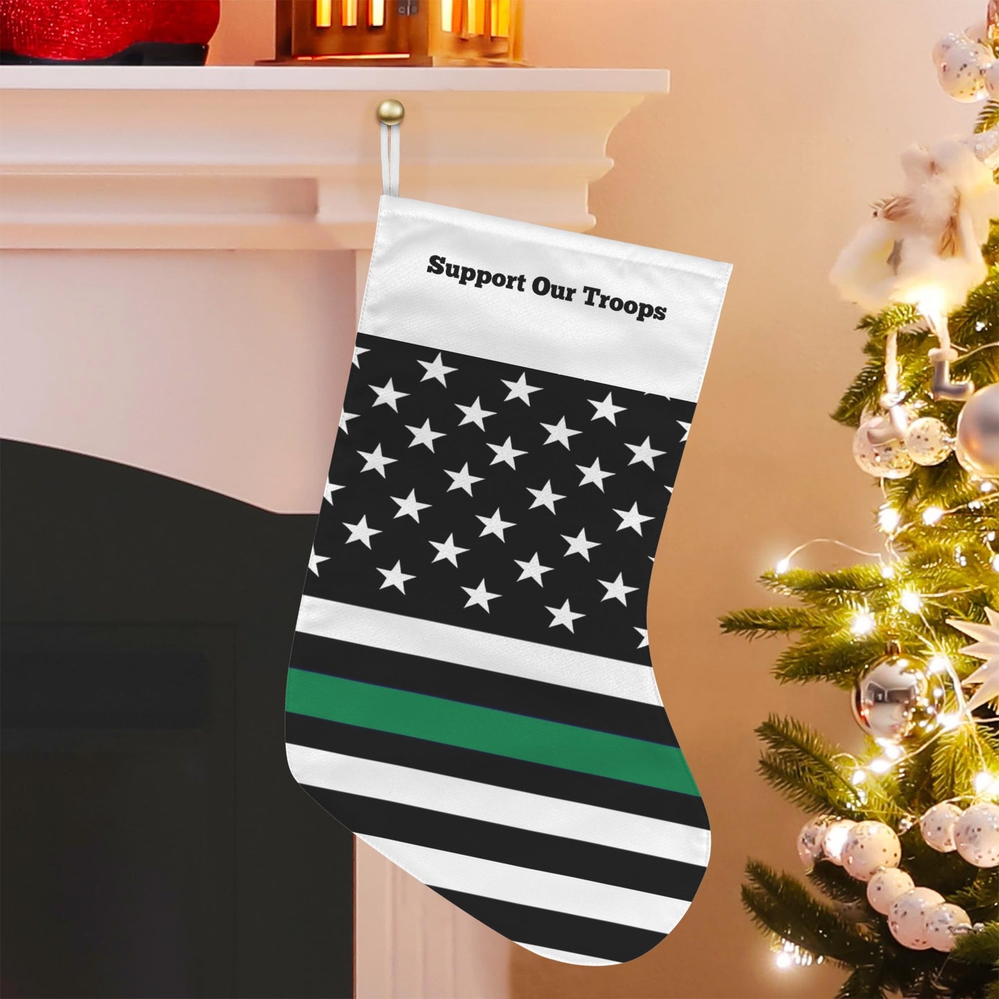Thin Green Line Flag Christmas Stocking(Made in USA)