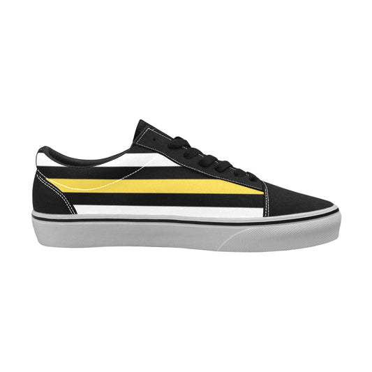 Thin Gold Line Flag Inspired Women's Lace-Up Canvas Shoes