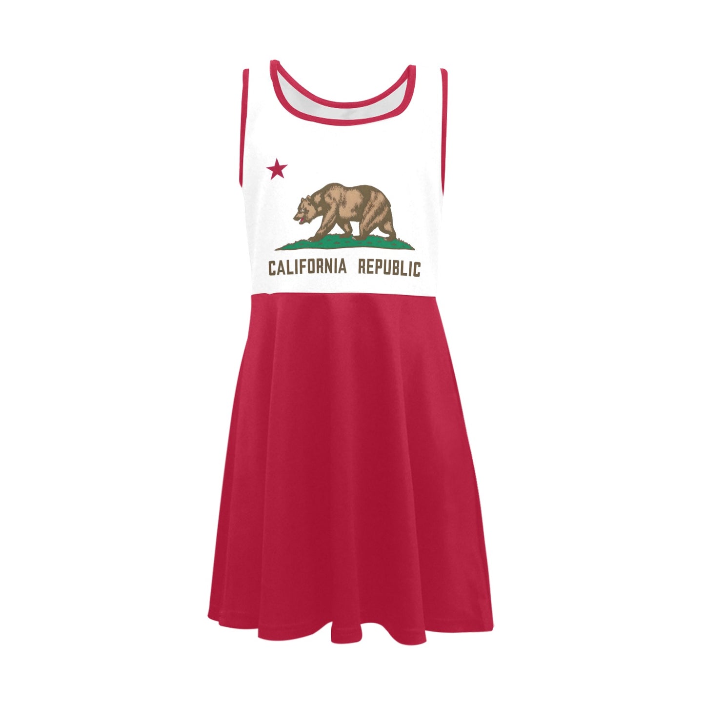 California Flag Inspired Girls' Sleeveless Sundress | Ships from USA