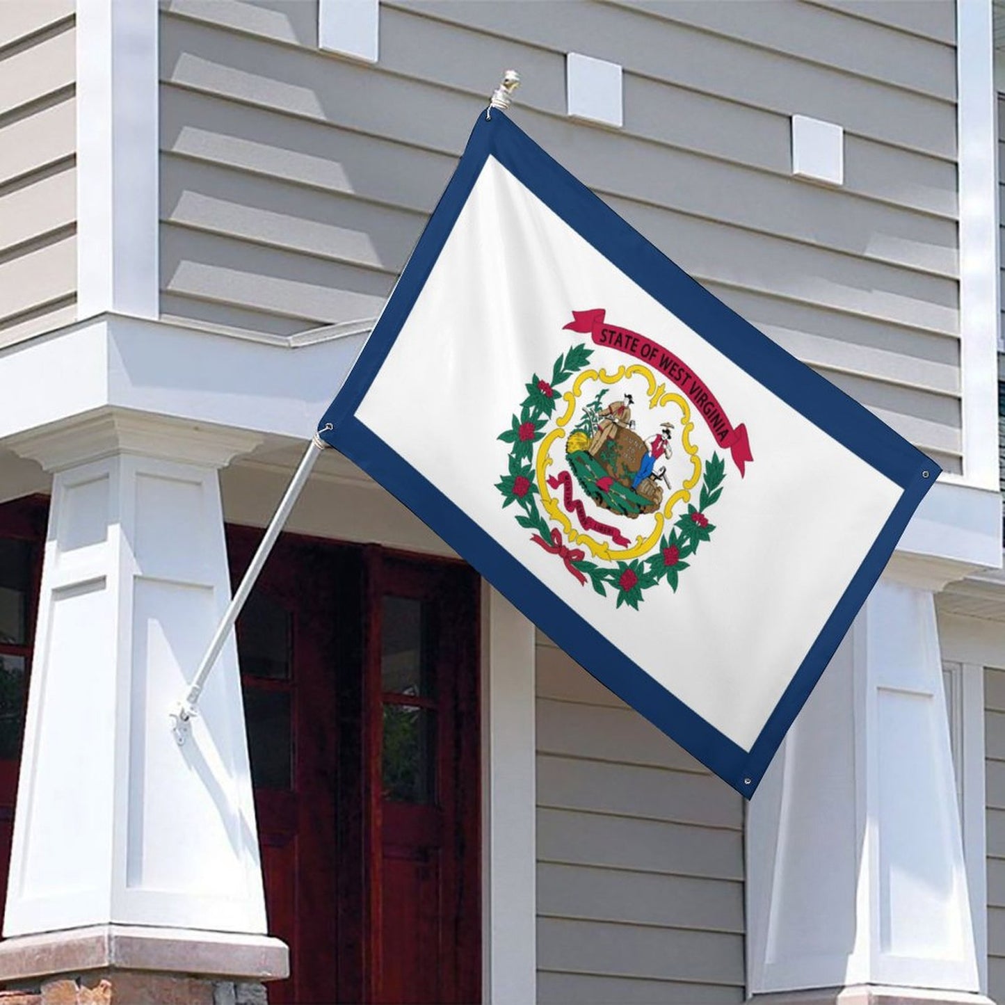 West Virginia Flag Inspired Wall Mount Flag with Four Grommets (35x59 in)