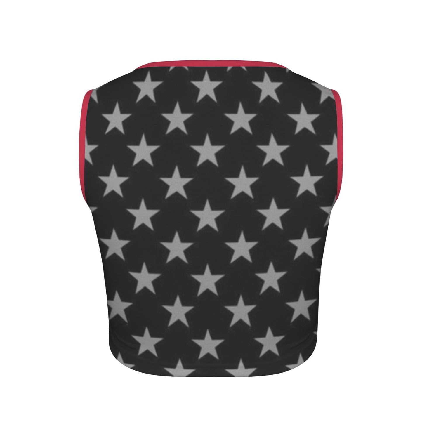 Thin Red Line Flag Inspired Eagle Square Neck Crop Tank Tops