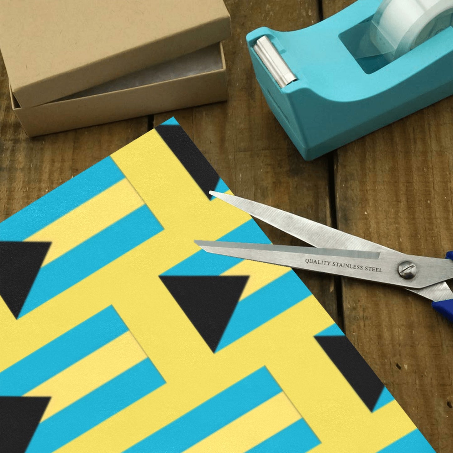 Bahamas Flag Inspired Custom Gift Wrapping Paper 58"x 22.5" (4 Rolls)