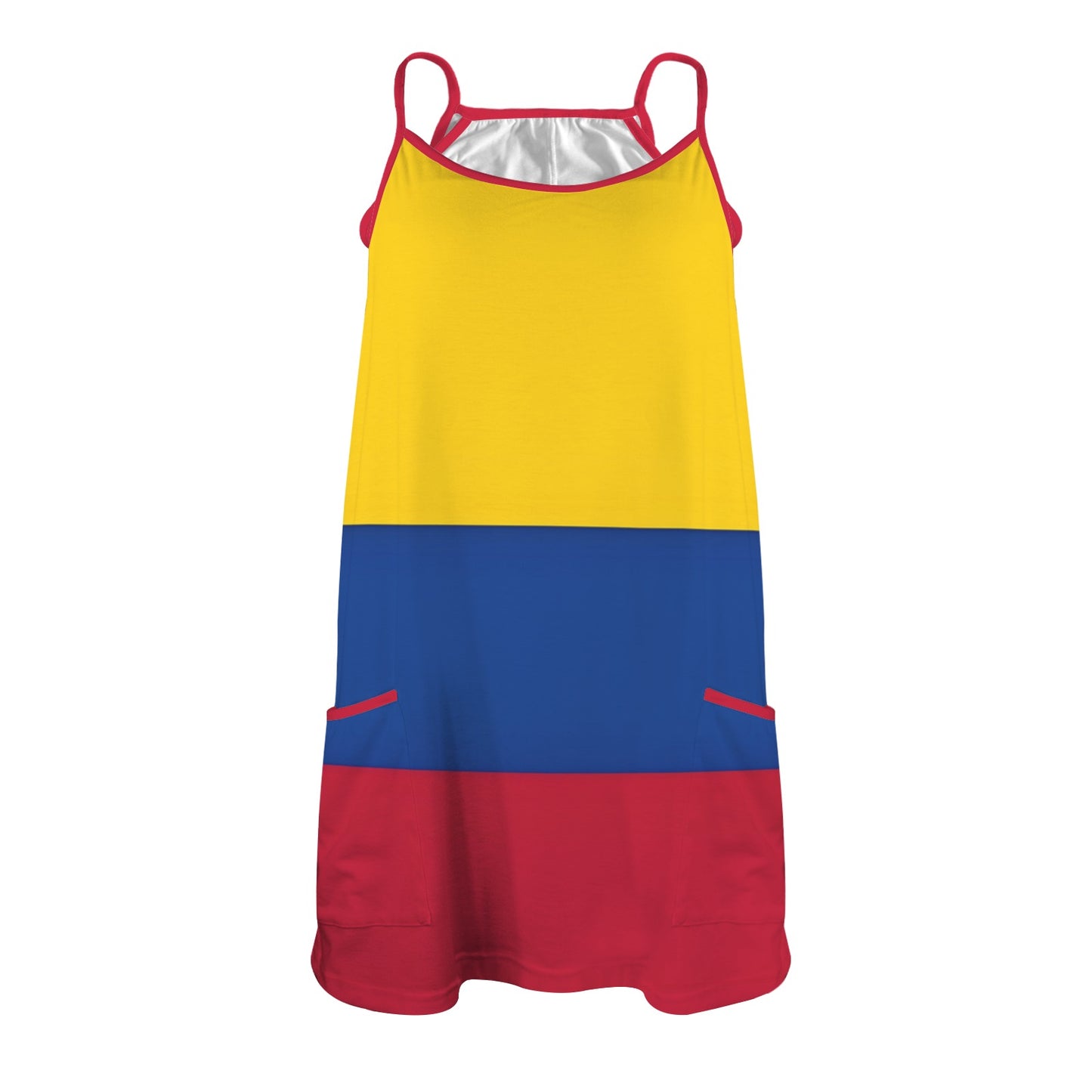 Colombia Flag Inspired Women's Double-Layered Camisole Dress