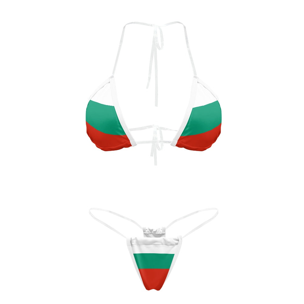 Bulgaria Flag Inspired Transparent String Bikini
