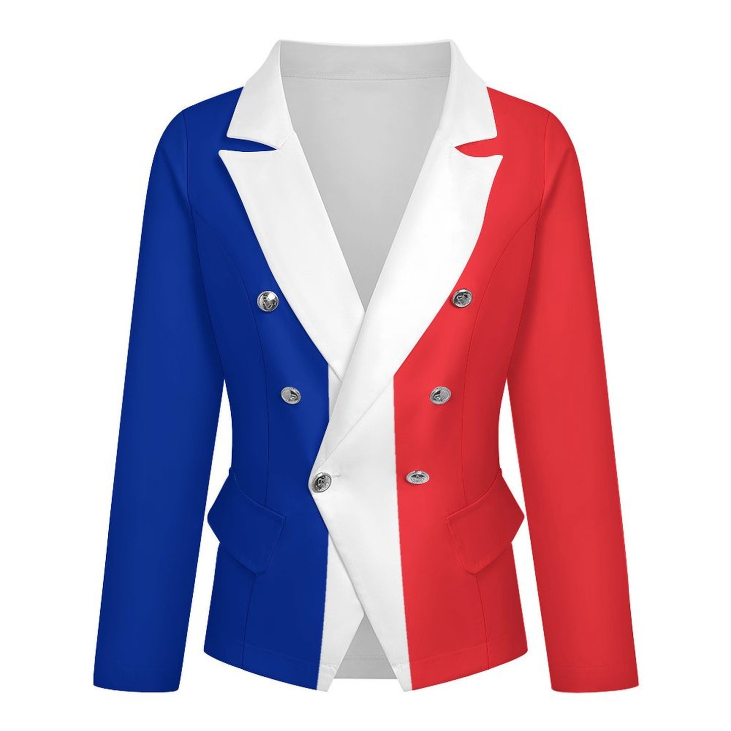 France Flag Inspired Women’s Double Breasted Blazer