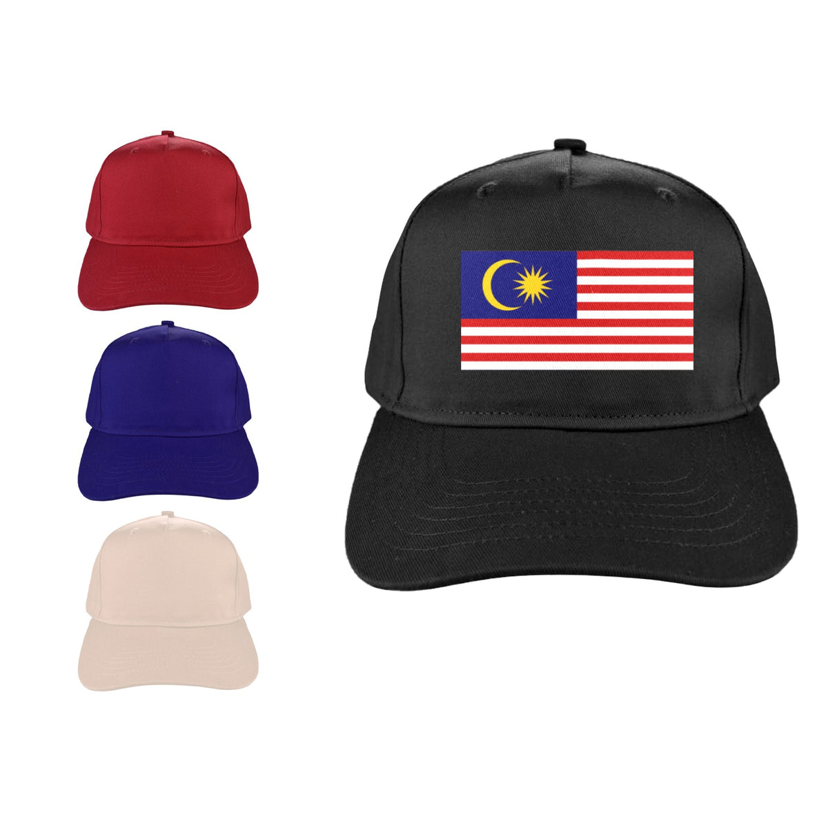 Malaysia Flag Inspired Baseball Cap | Printed in the  USA