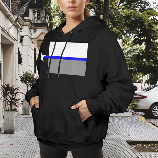 Thin Blue Line Texas Flag Subdued Women's Hoodie (Made in the USA)