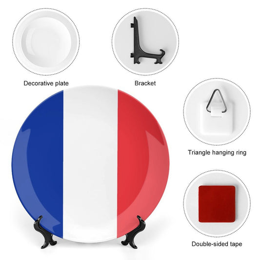 France Flag Inspired Bone China Decorative Plate