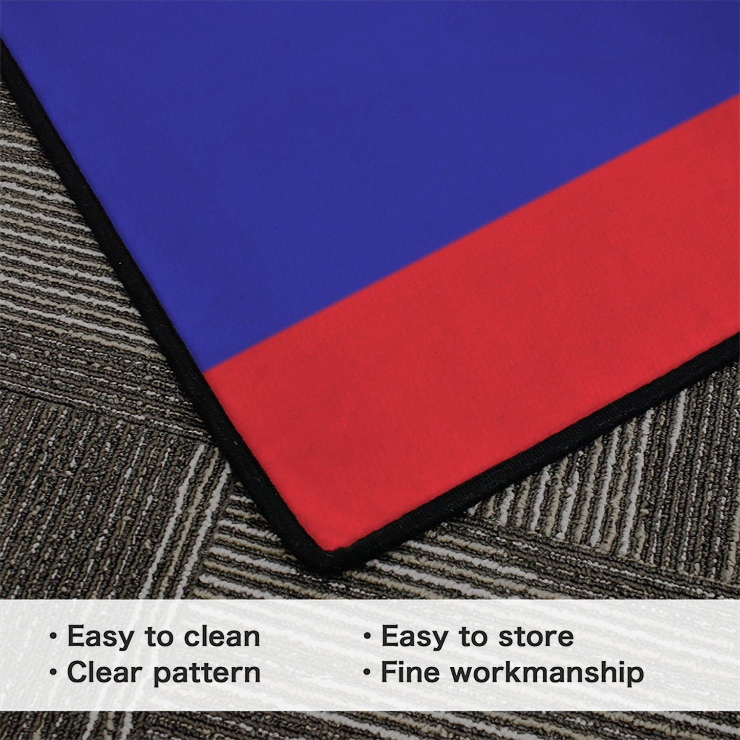 Belize Flag Inspired 84x60 Inch Area Rug with Black Binding (Made in the USA)