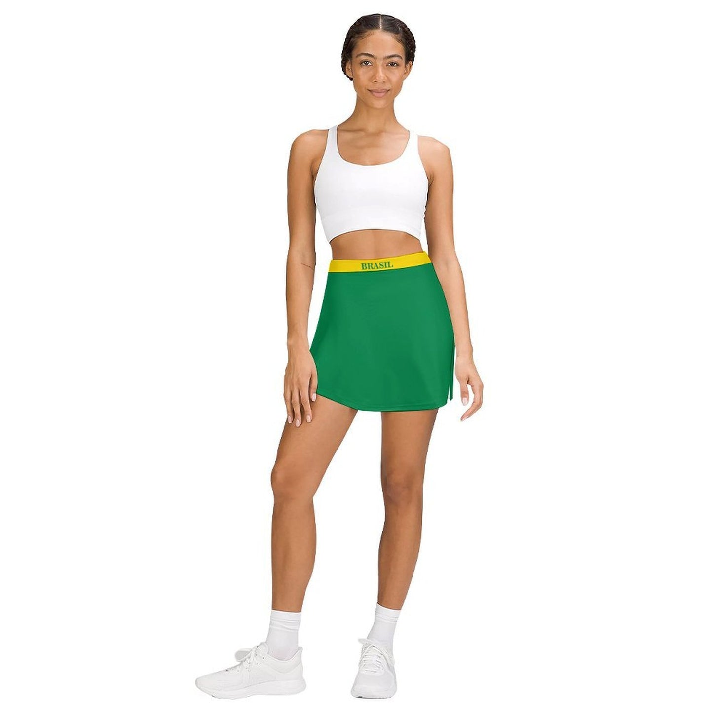 Brazil Flag Inspired Women’s Skort with Pocket