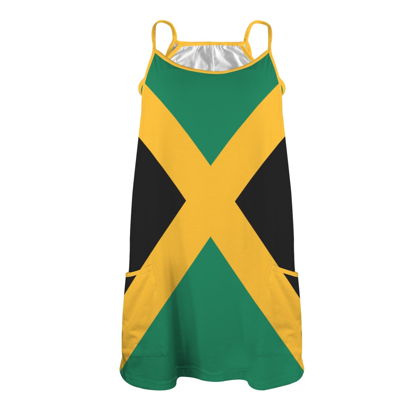 Jamaica Flag Inspired Women's Double-Layered Camisole Dress