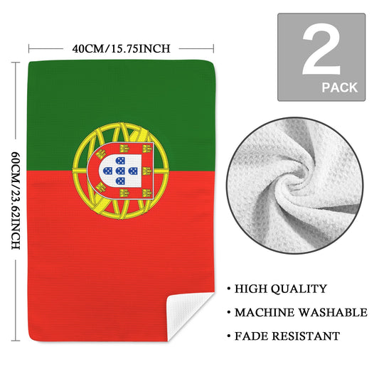 Portugal Flag Inspired Kitchen Towel 40X60cm (Pack of 2) (Made in the USA)