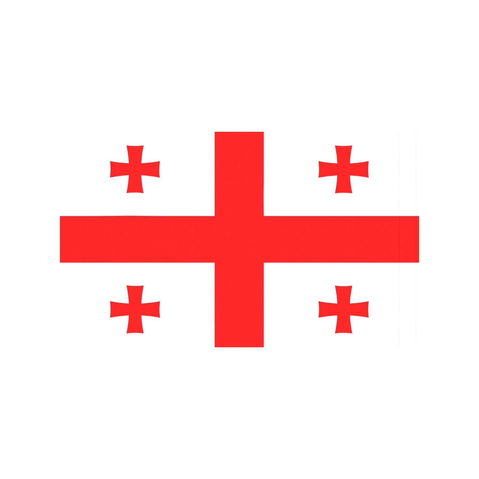 Red crosses on white, five total, Luv My Flag.