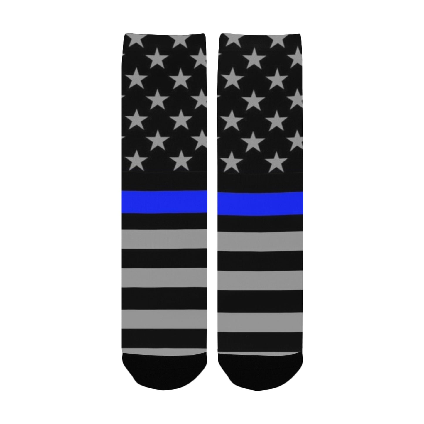 Thin Blue Line Flag Inspired (subdued) Women’s Custom Socks Made in the USA